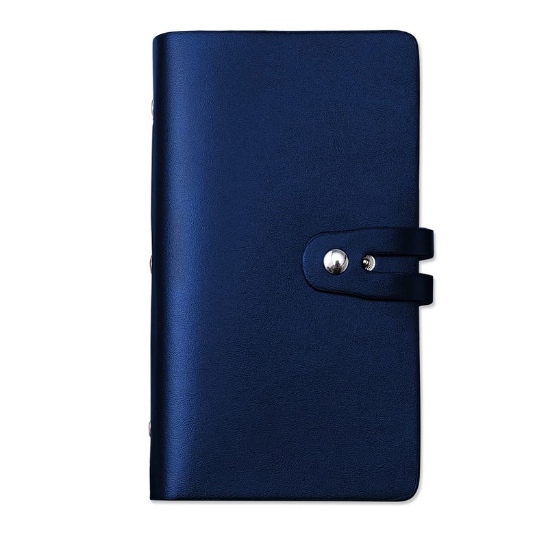 Romozi RFID Credit Card Holder  Leather Business Card Organizer with 96 Card Slots  Credit Card Protector for Managing Your Different Cards and Important Documents to Prevent Loss or Damage (Blue) - Image 1